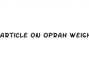 article on oprah weight loss