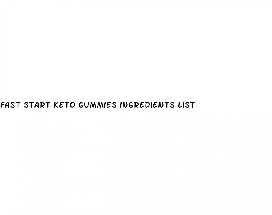 fast start keto gummies ingredients list