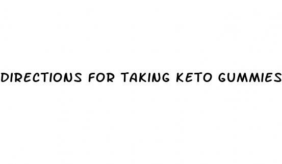 directions for taking keto gummies