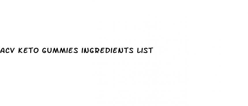 acv keto gummies ingredients list