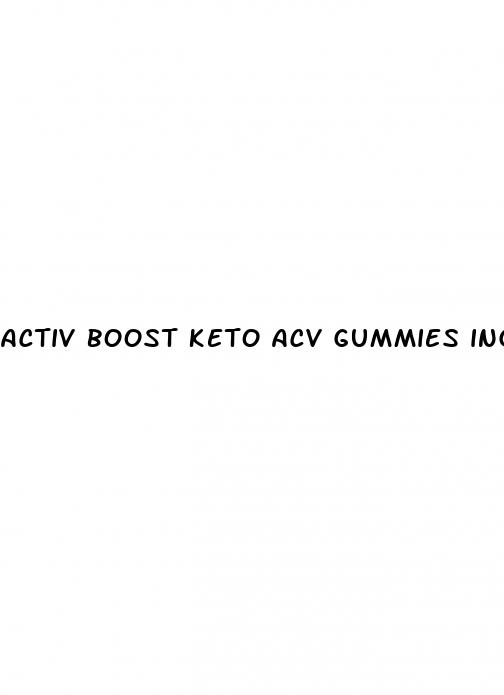 activ boost keto acv gummies ingredients