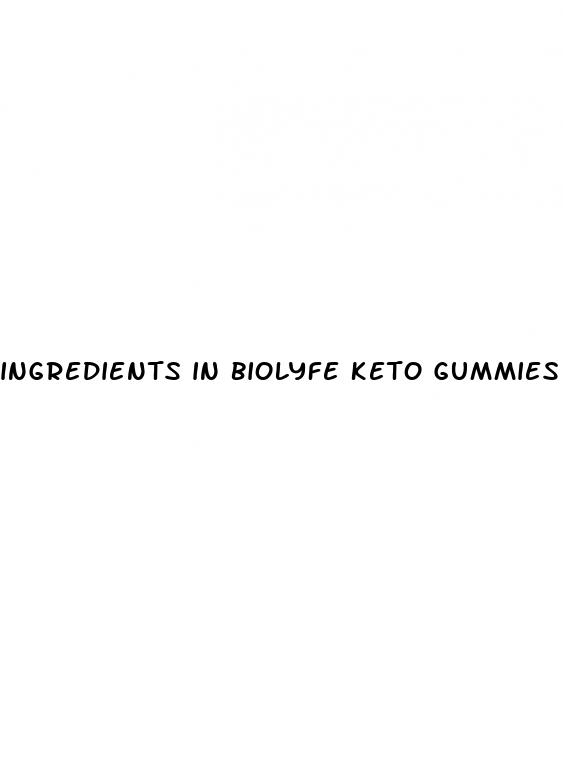 ingredients in biolyfe keto gummies