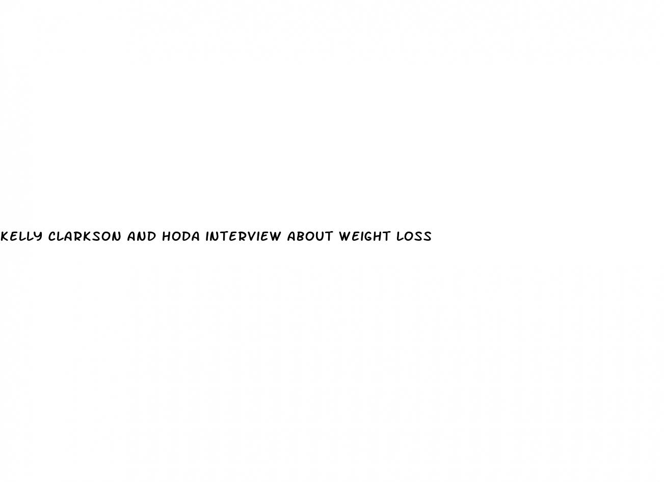 kelly clarkson and hoda interview about weight loss