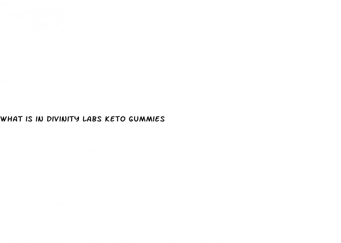 what is in divinity labs keto gummies