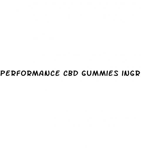 performance cbd gummies ingredients