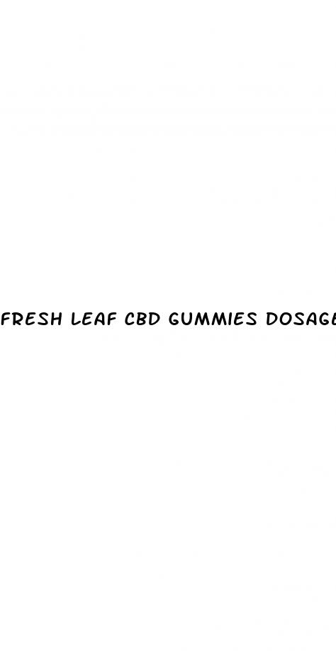 fresh leaf cbd gummies dosage