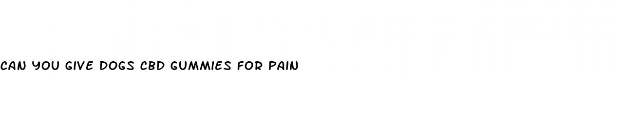 can you give dogs cbd gummies for pain