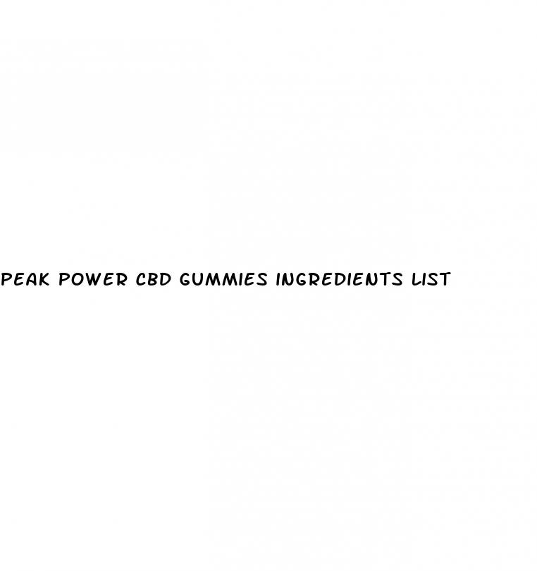 peak power cbd gummies ingredients list