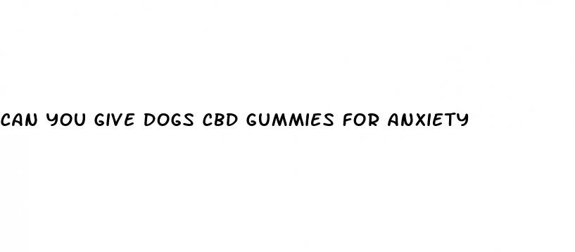 can you give dogs cbd gummies for anxiety