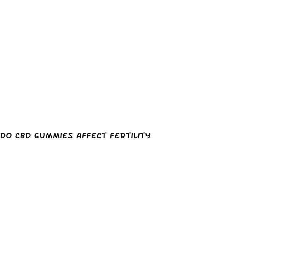 do cbd gummies affect fertility