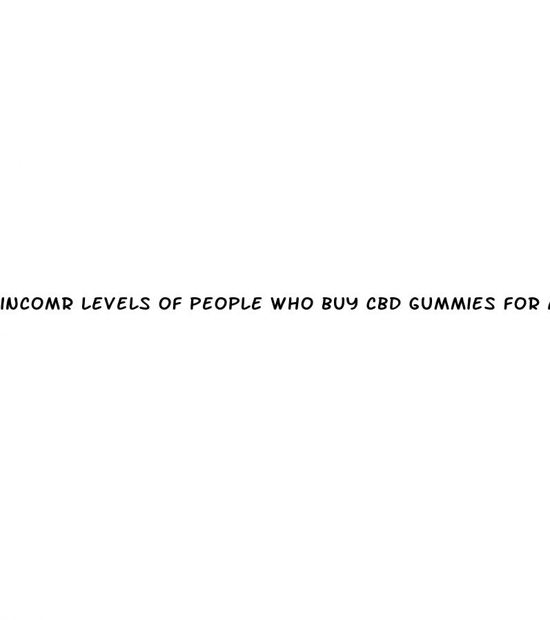 incomr levels of people who buy cbd gummies for anxiety