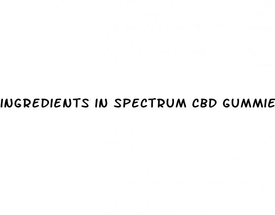 ingredients in spectrum cbd gummies