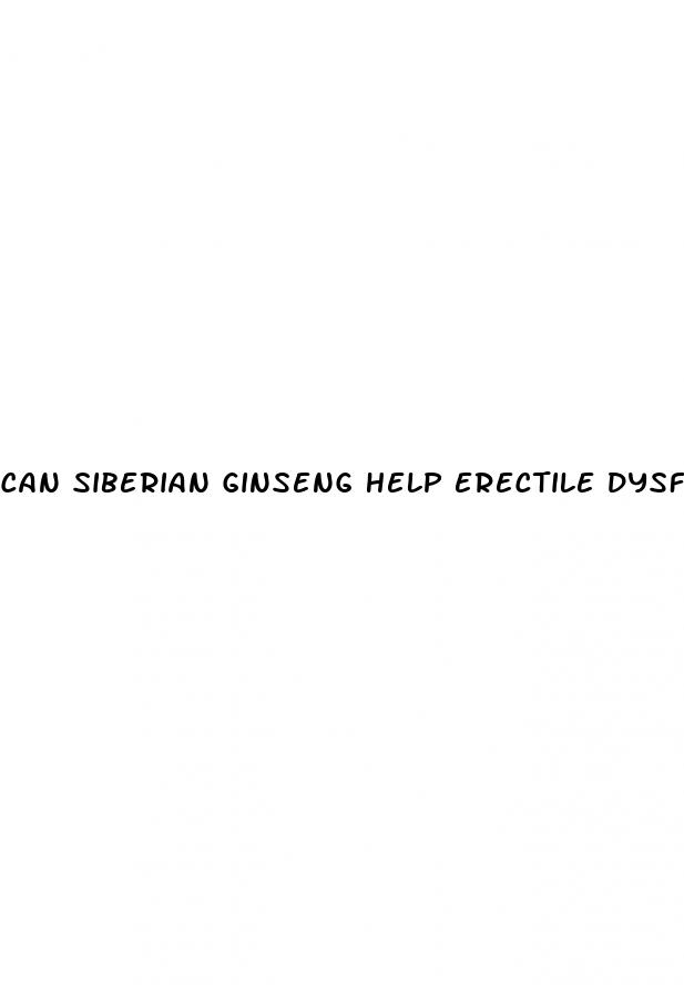 can siberian ginseng help erectile dysfunction