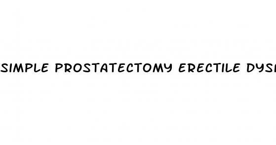 simple prostatectomy erectile dysfunction