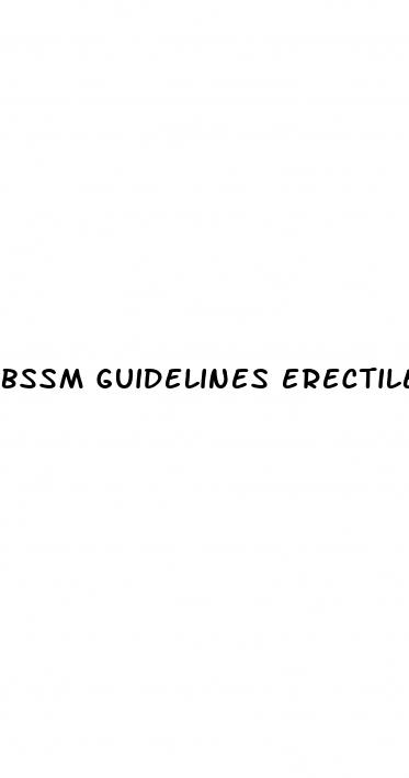 bssm guidelines erectile dysfunction