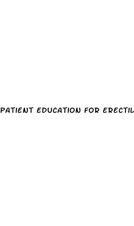 patient education for erectile dysfunction