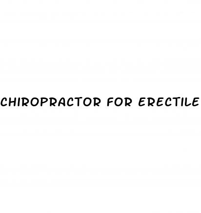 chiropractor for erectile dysfunction