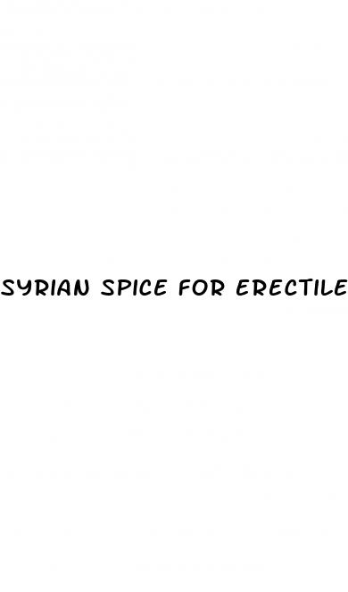 syrian spice for erectile dysfunction