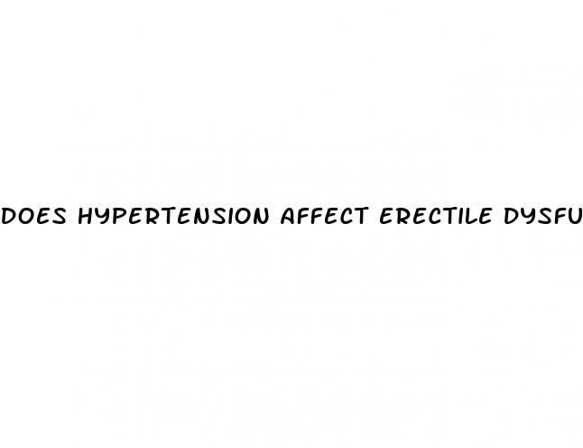 does hypertension affect erectile dysfunction