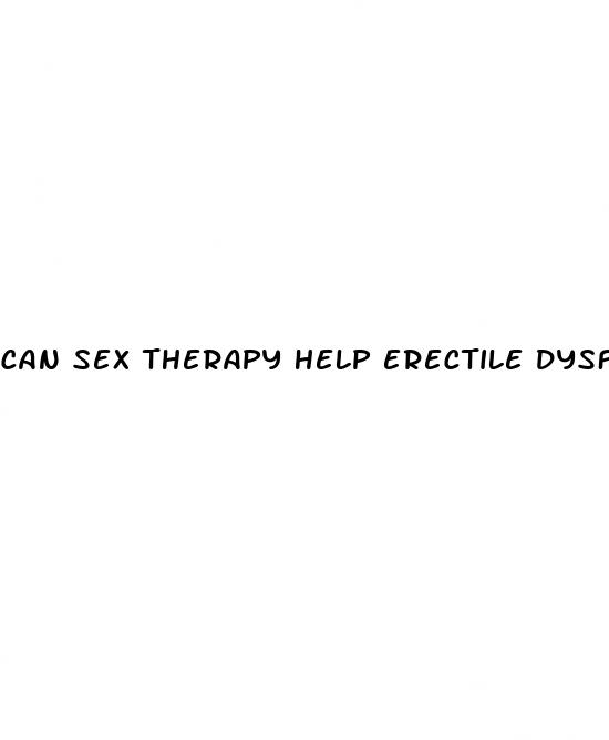 can sex therapy help erectile dysfunction