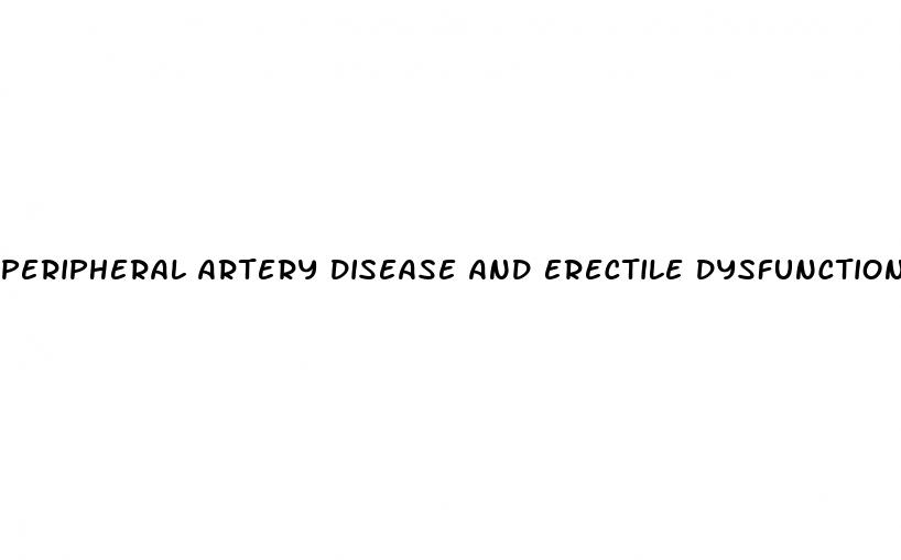 peripheral artery disease and erectile dysfunction