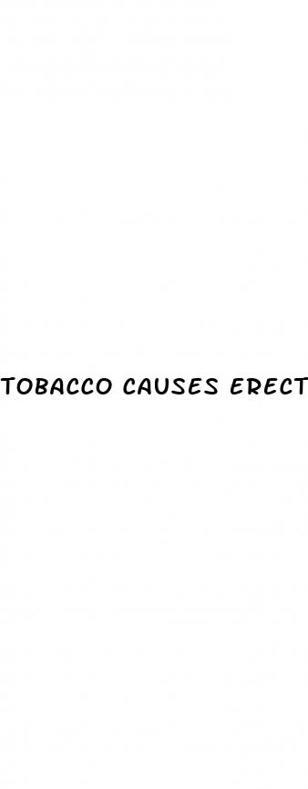 tobacco causes erectile dysfunction