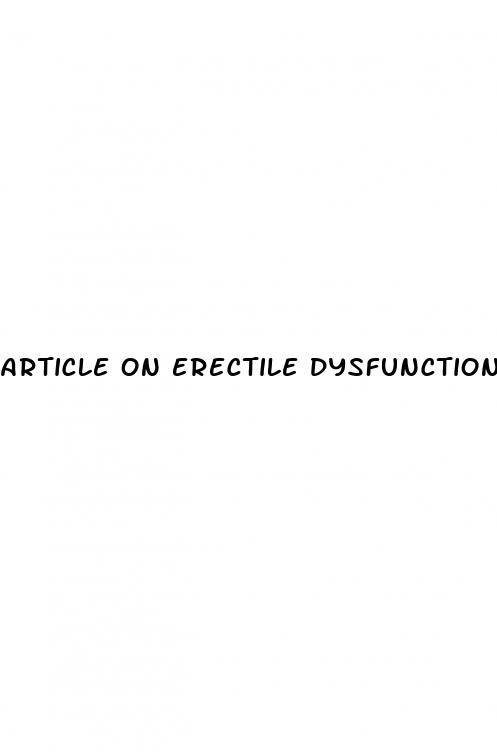 article on erectile dysfunction