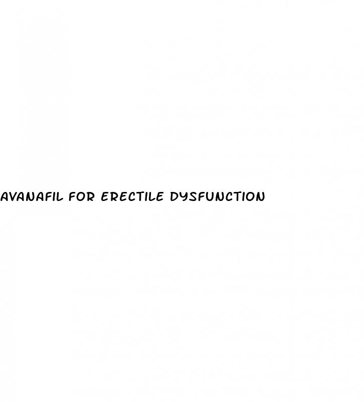 avanafil for erectile dysfunction