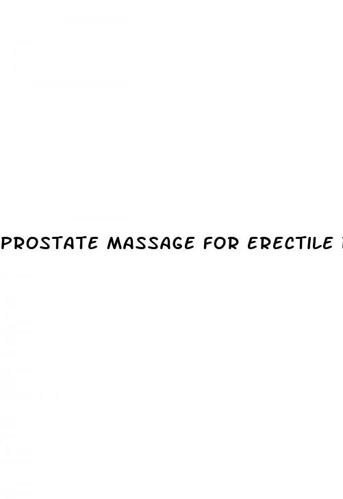 prostate massage for erectile dysfunction