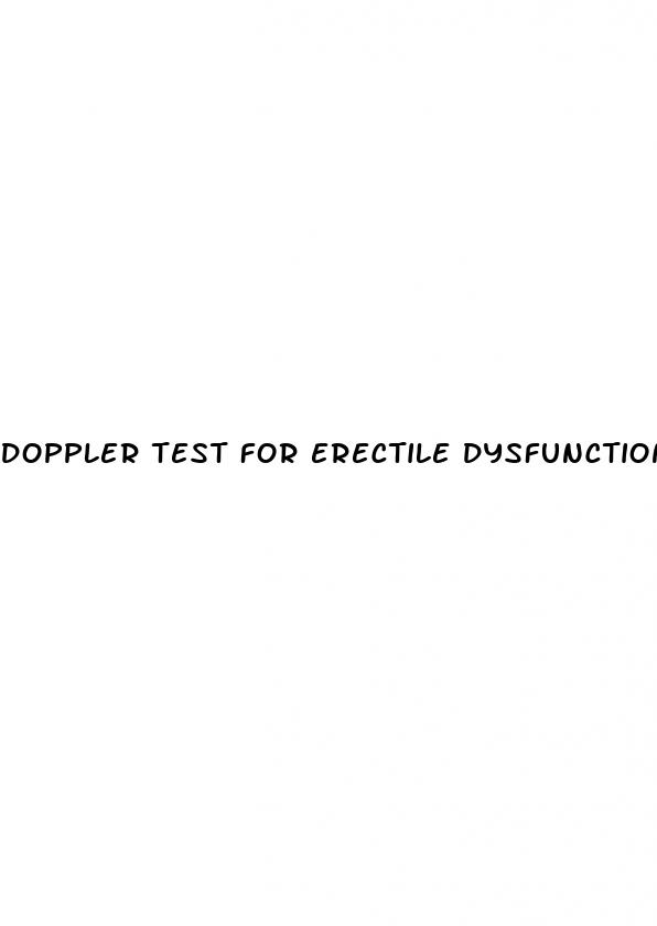 doppler test for erectile dysfunction