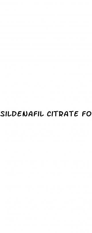 sildenafil citrate for erectile dysfunction