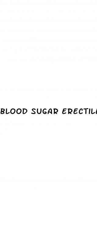 blood sugar erectile dysfunction