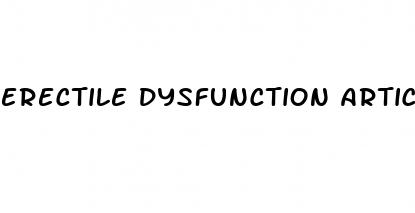 erectile dysfunction articles