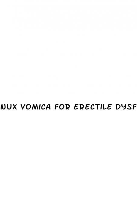 nux vomica for erectile dysfunction