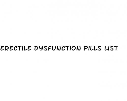 erectile dysfunction pills list