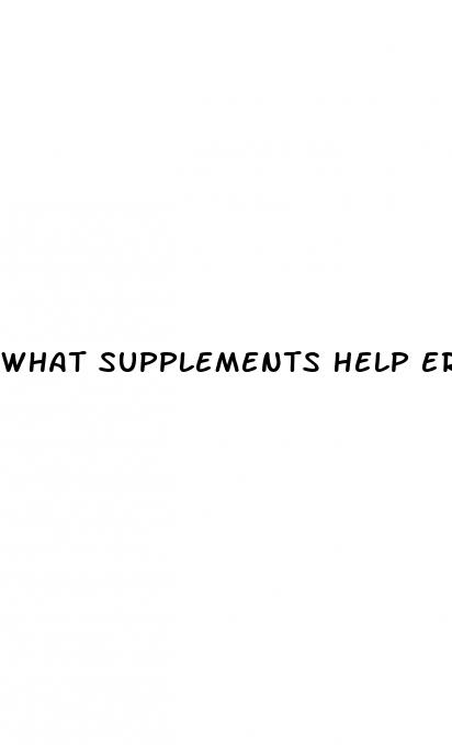 what supplements help erectile dysfunction