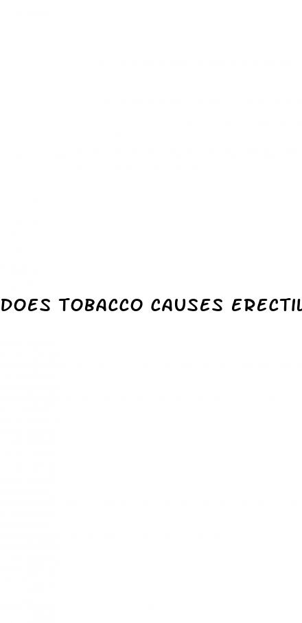 does tobacco causes erectile dysfunction