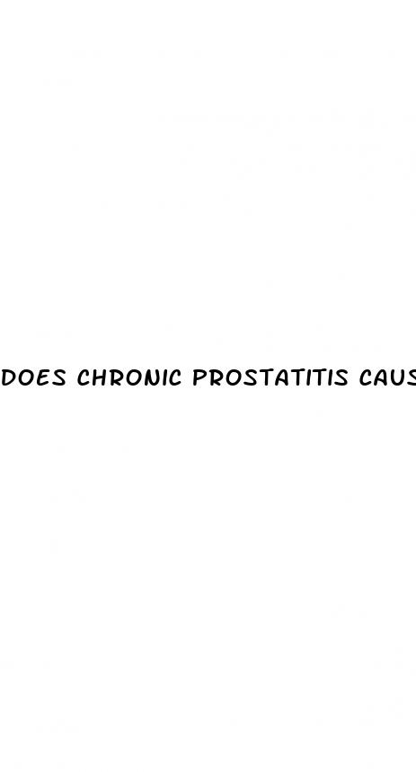 does chronic prostatitis cause erectile dysfunction