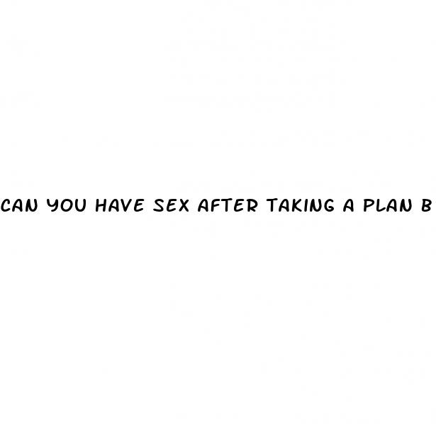 can you have sex after taking a plan b pill