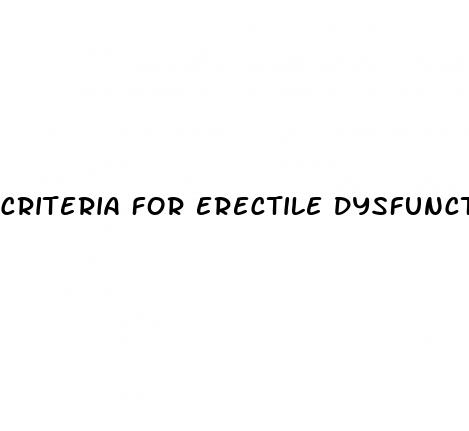 criteria for erectile dysfunction