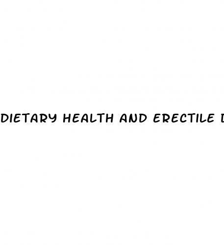 dietary health and erectile dysfunction