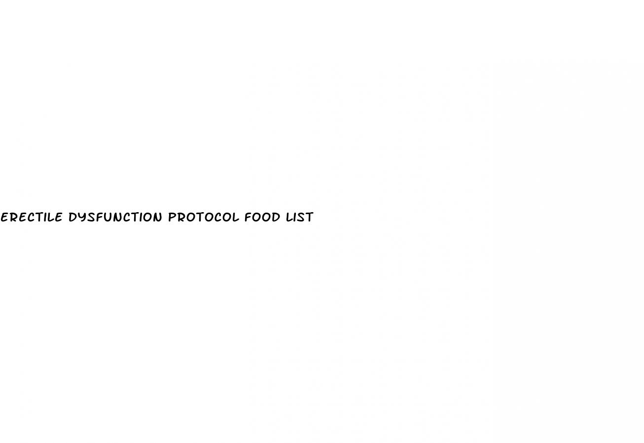 erectile dysfunction protocol food list