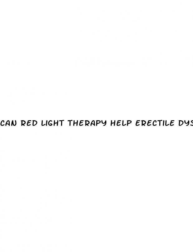 can red light therapy help erectile dysfunction