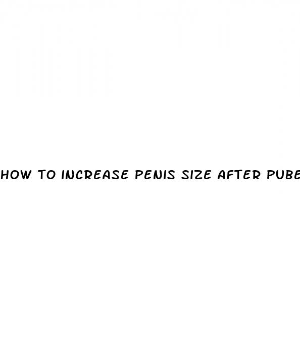 how to increase penis size after puberty