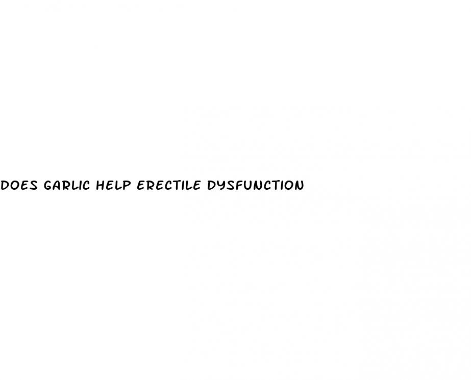 does garlic help erectile dysfunction