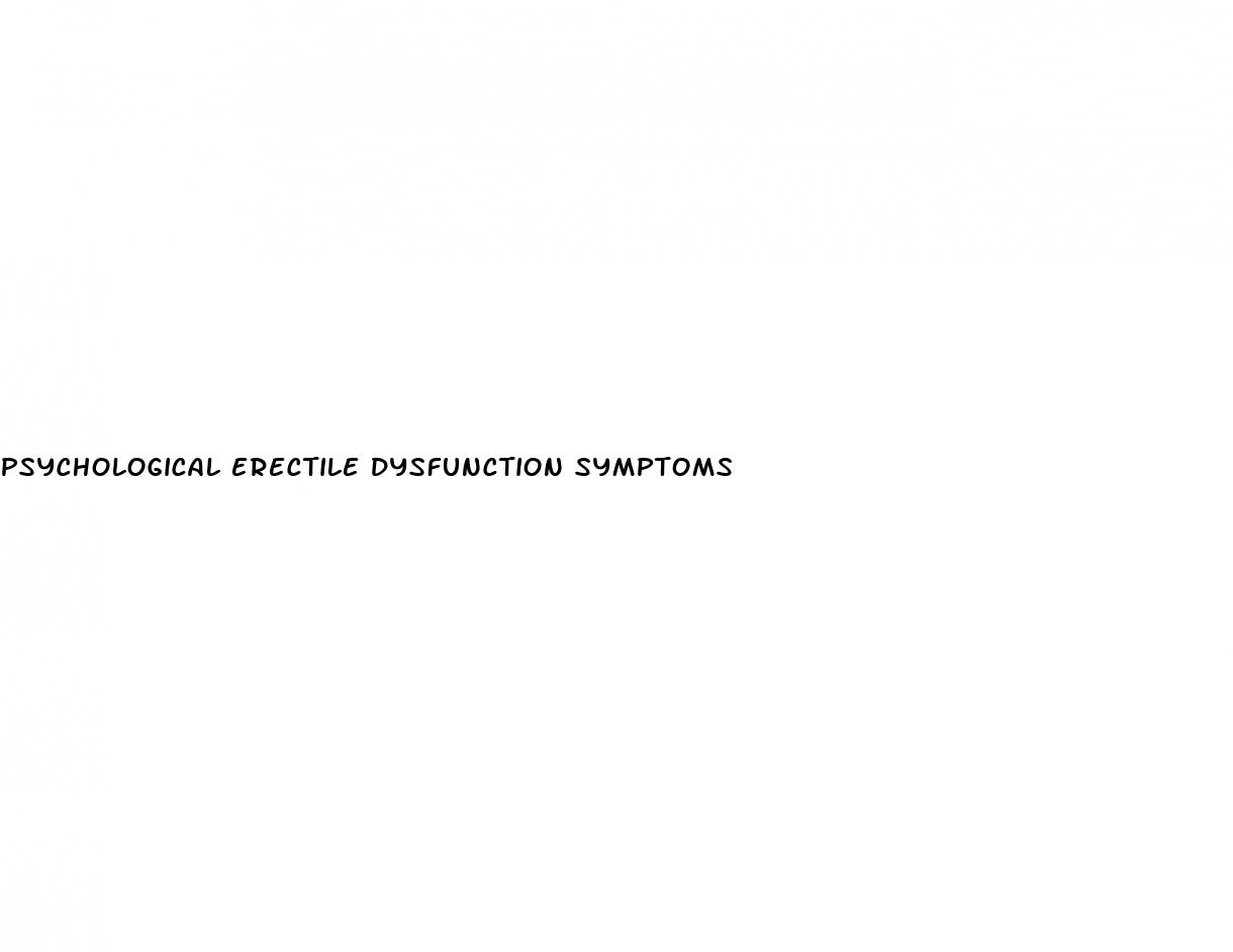 psychological erectile dysfunction symptoms