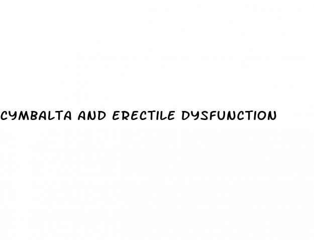 cymbalta and erectile dysfunction