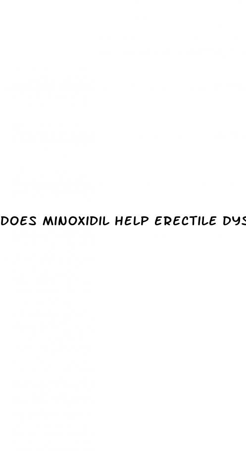 does minoxidil help erectile dysfunction