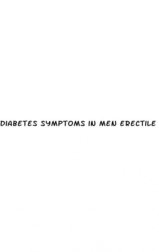 diabetes symptoms in men erectile dysfunction