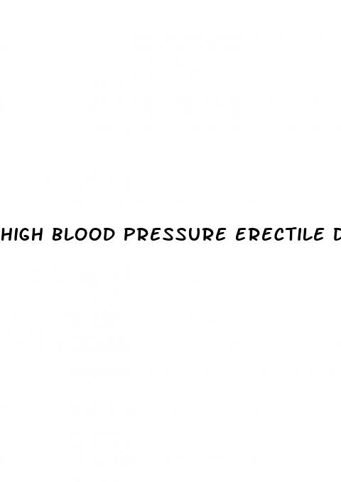 high blood pressure erectile dysfunction